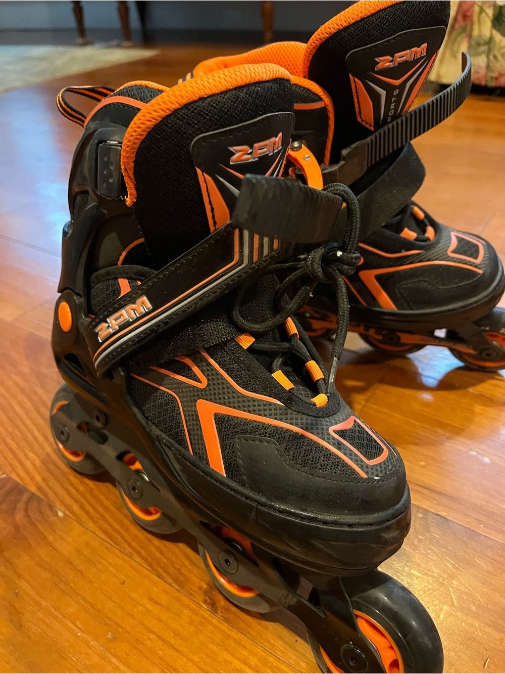 Kids Adjustable Inline Skates - Black & Orange